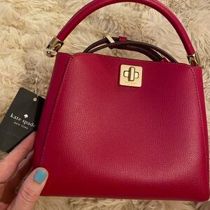 Kate Spade Hot Pink Phoebe Satchel with Gold-Toned Hardware